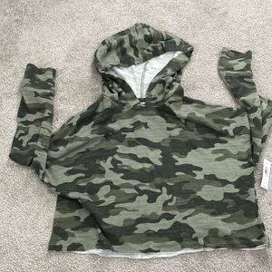 Girls Small (6-7) Old Navy Green Camo Lightweight Hooded Sweatshirt NWT